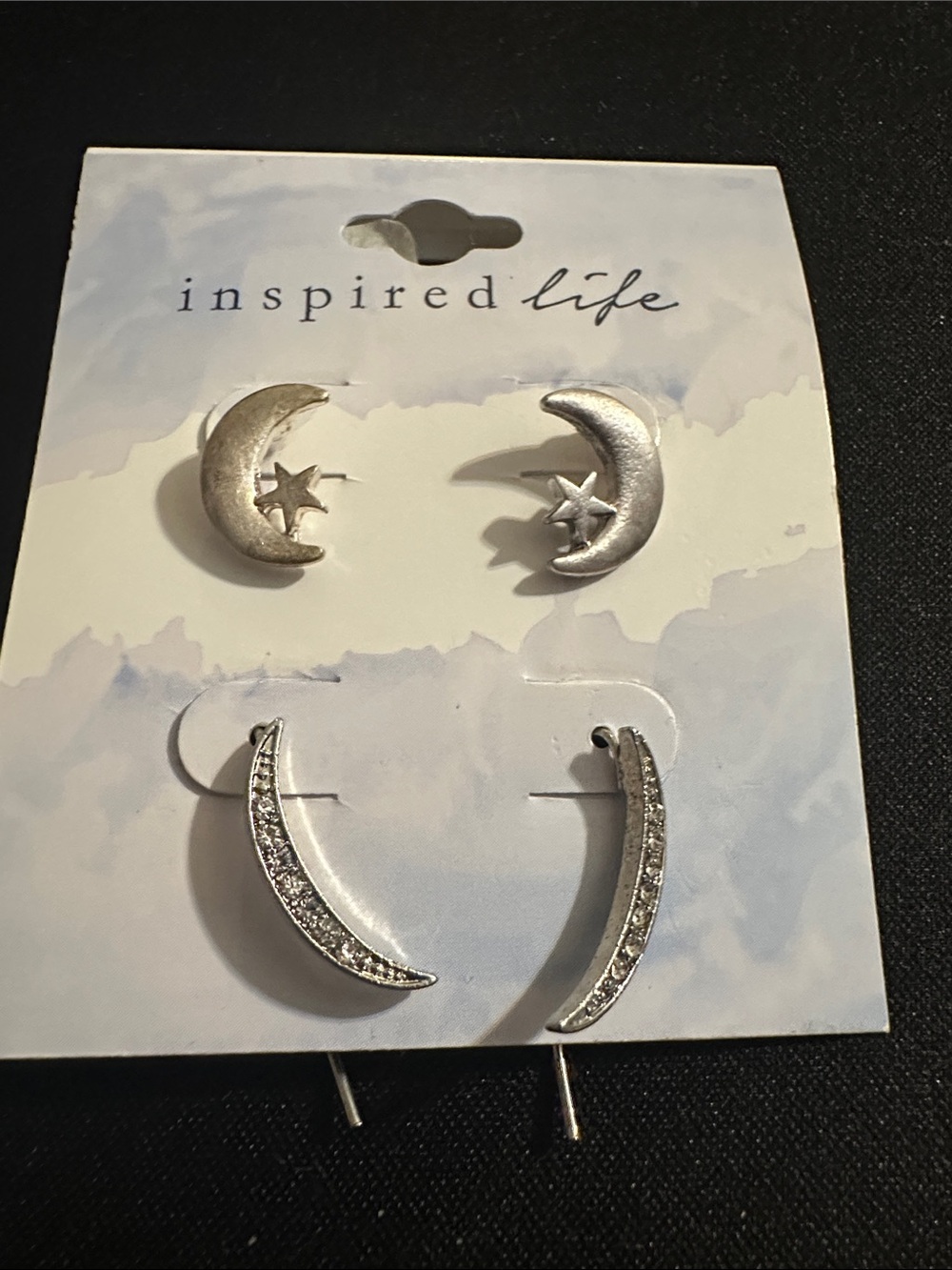 Inspired Life Silver Moon & Star Earring Set
#75